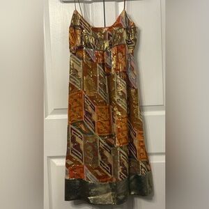 Nicole Miller Dress, metallic & silk fabric, size 0